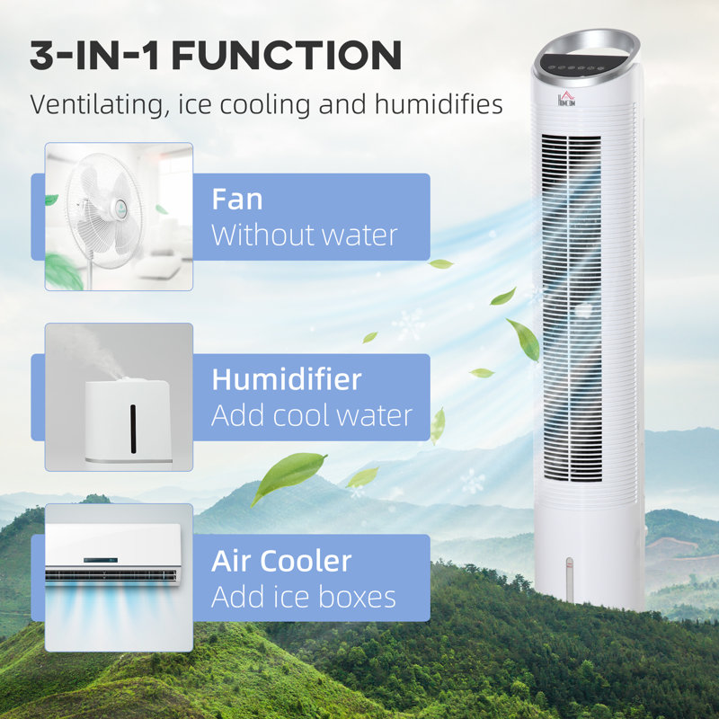 Portable Air Conditioner,  40" Evaporative Air Cooler With Water Tank, 3-In-1 Ice Cooling Fan With Humidifier, 52° Oscillating Portable Swamp Cooler, 3 Modes, 3 Speeds, 8H Timer