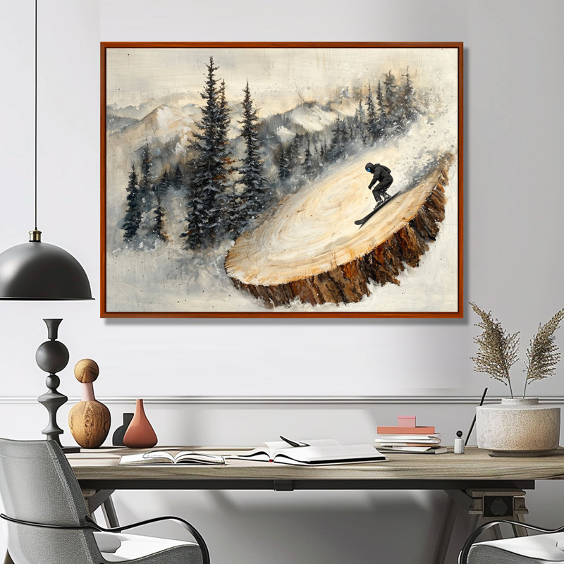 Stinesville - Sports Wall Art, H 16 po x l 32 po, Impression encadrée flottante, Brun