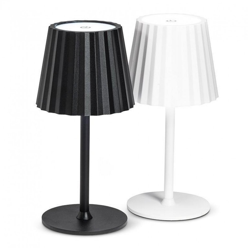 Fluted Shade Led Table Lamp, Black
