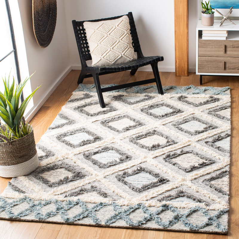 Tapis en laine touffeté à la main Kenya, Rectangle 9 pi x 12 pi