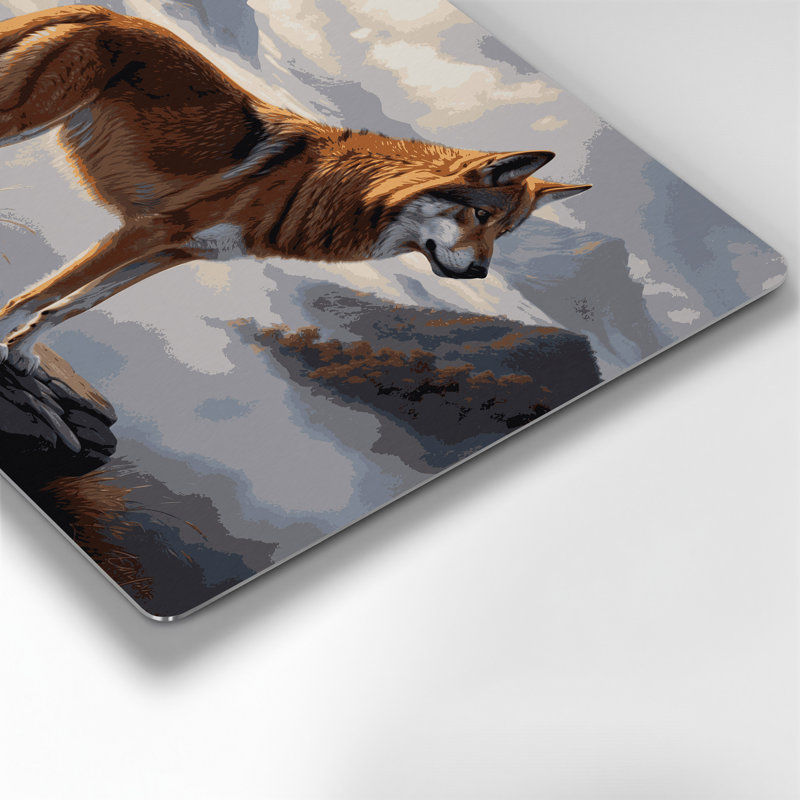 Faune, loup éthiopien, art mural en métal, H 11 po x l 14 po