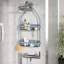 Serviteur de douche Flex avec 2 tablettes, tablette de baignoire et rangement pour salle de bain-101589898