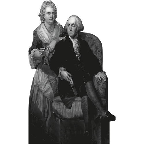 H25946 Découpe en carton de la première dame de George Washington et son épouse Martha