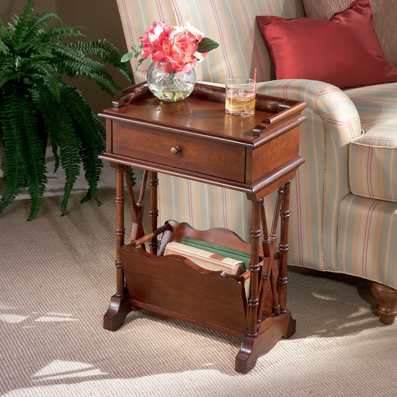 Latoria Trestle End Table, Cherry