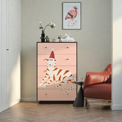Armoire de rangement en bois de noyer avec tiroirs spacieux