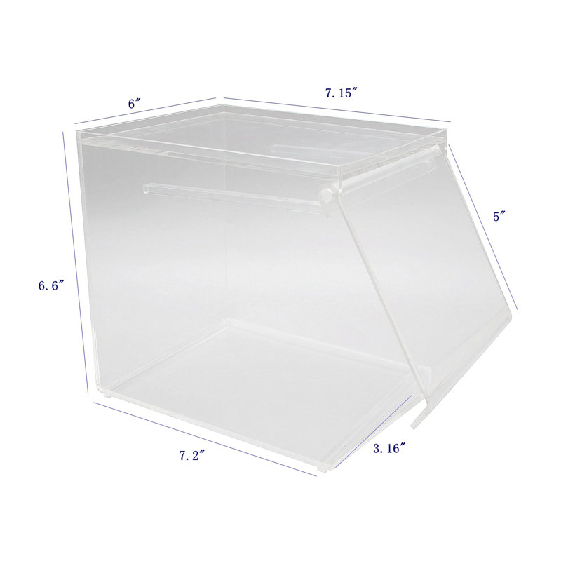 Clear Acrylic 1 Gallon Candy Bin with Slide-in Door and Scoop Holder
