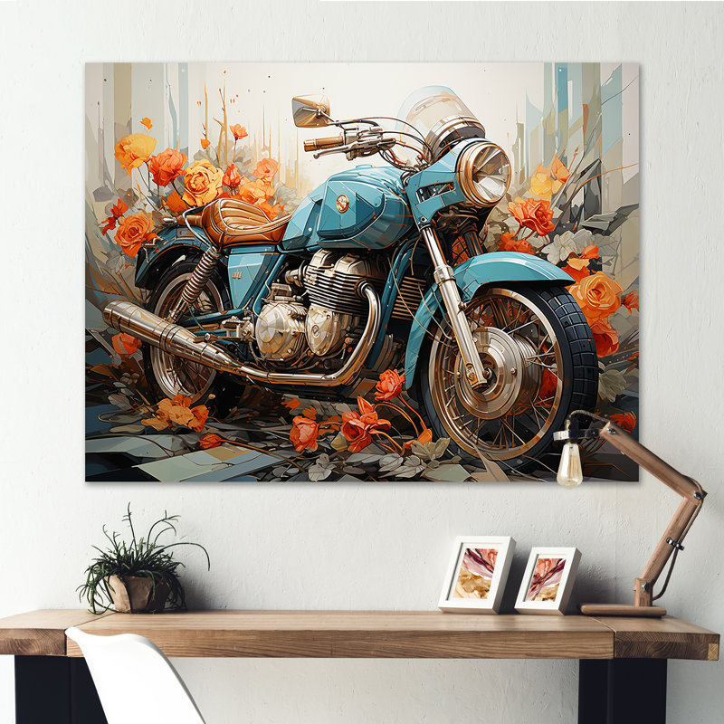 «Geometric Bike Essence I», reproduction sur toile, Toile tendue, H 34 po x l 44 po x P 1,5 po