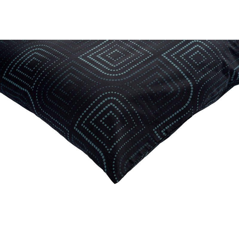 Ensemble de housse de couette Luxury Ranforce, bleu pétrole, 78,7 po x 78,7 po | 100% coton, 145 fils, lavable à la machine | Comprend 2 taies d'oreiller (31,5 po x 31,5 po) | Impression élégante et réactive, douce et durable