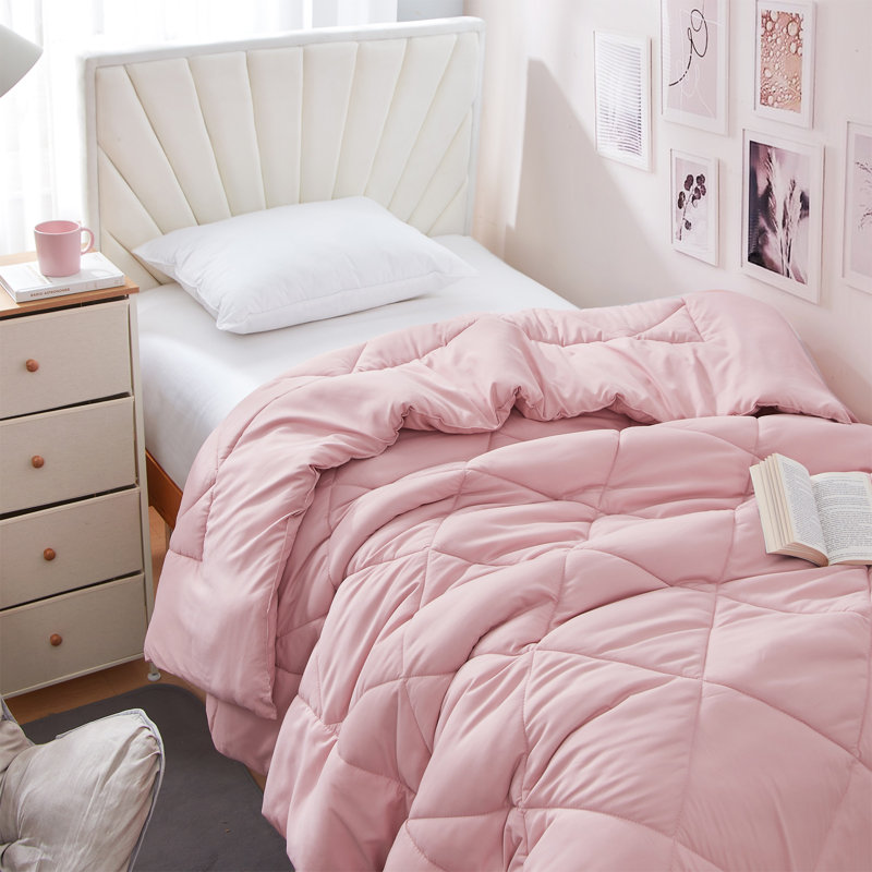 Édredon réversible pour lit simple TG, Rose argenté
