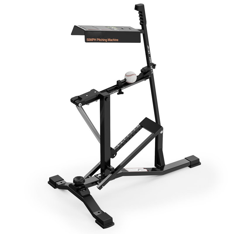50MPH Pitching Machine, Mechanical Baseball & Softball Pitching Machine