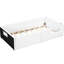 Lit plateforme simple tapissier blanc avec garde-corps et charge rapide - Taille moderne