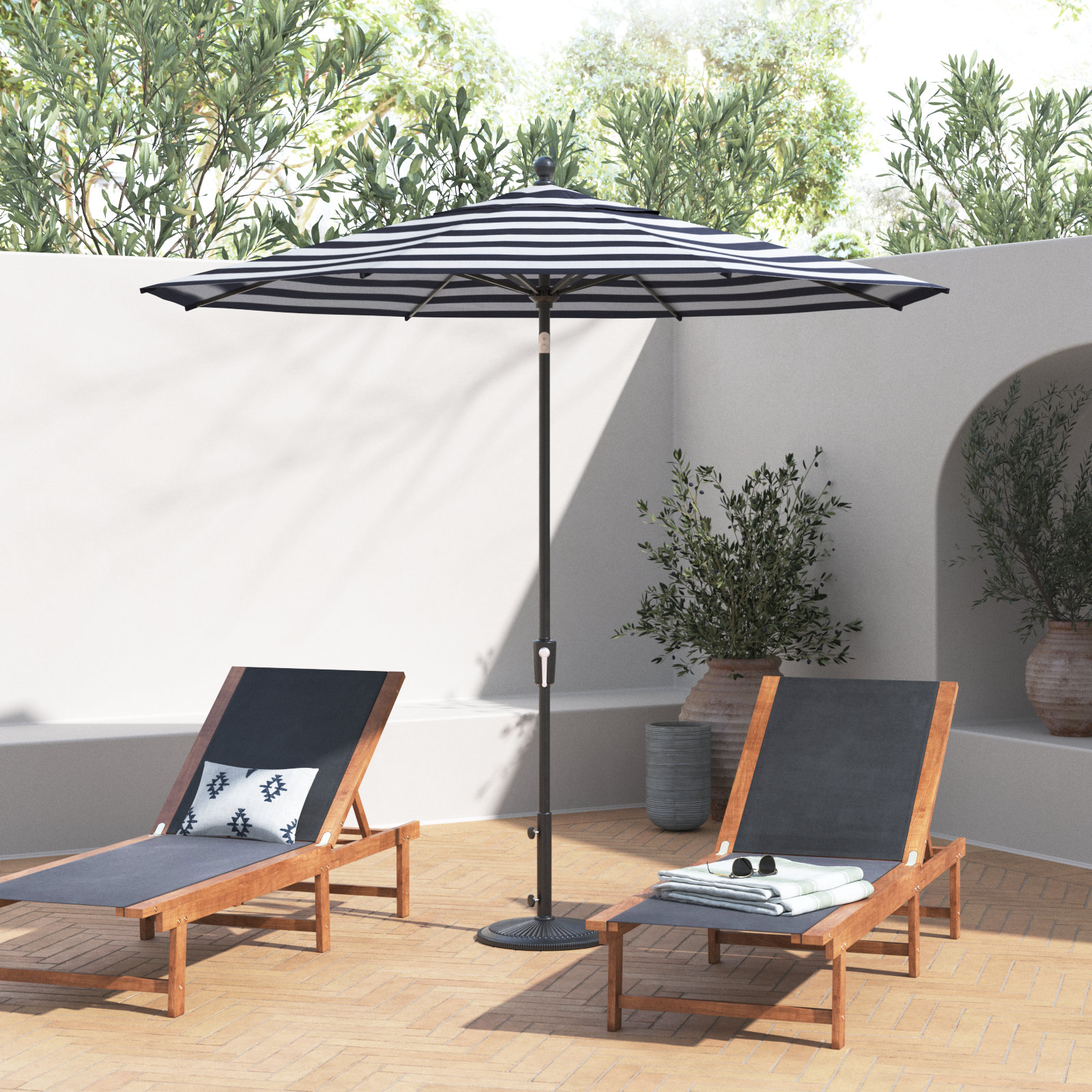 Desma 108'' Sunbrella® Outdoor Umbrella, Black