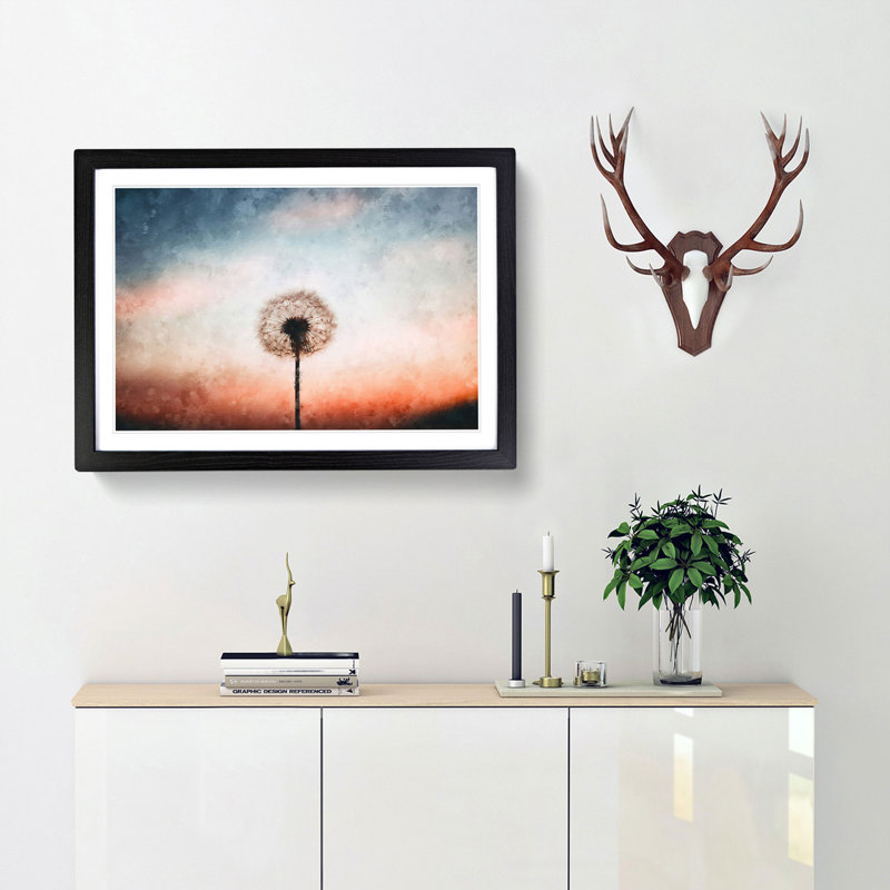 Dandelion - Picture Frame Painting Print, 24cm H x 33cm W x 2cm D, Black Framed