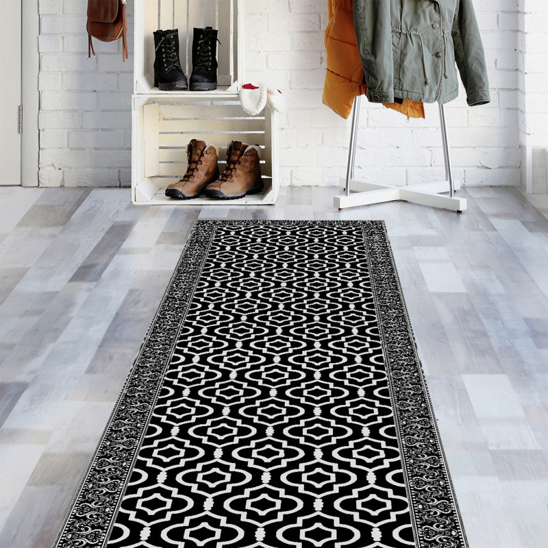 Bynoe Non-Slip Geometric Indoor Doormat, Runner 65 x 266cm