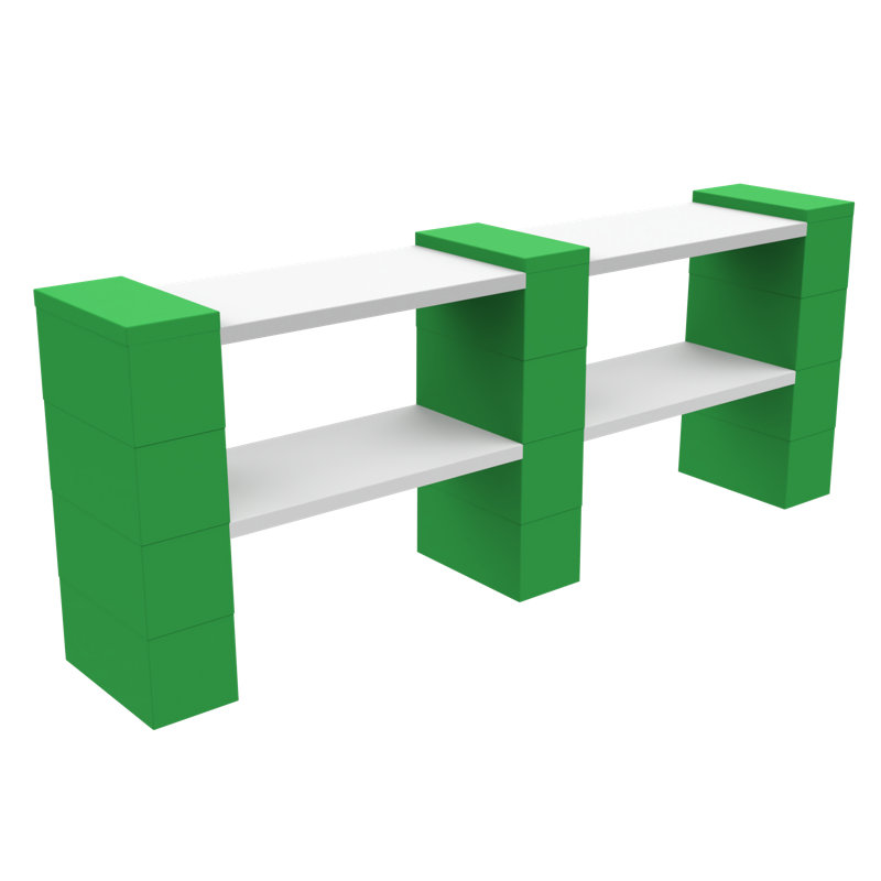 Étagère à 2 niveaux de l 72 po, Vert