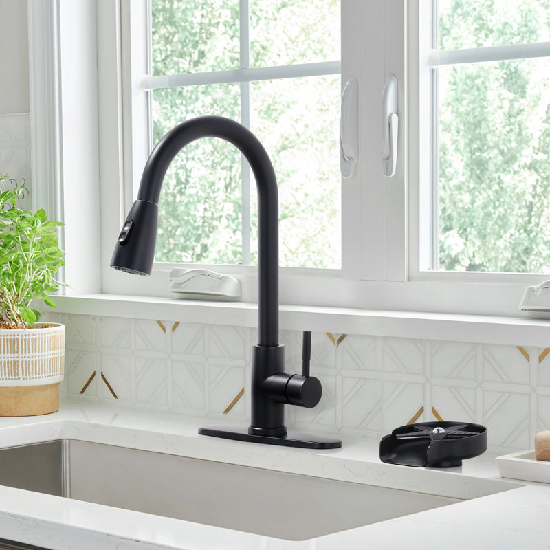 Rinceur en verre d'acier inoxydable pour l'évier de cuisine, laveuse de tasse d'accessoires d'évier de cuisine, Noir mat