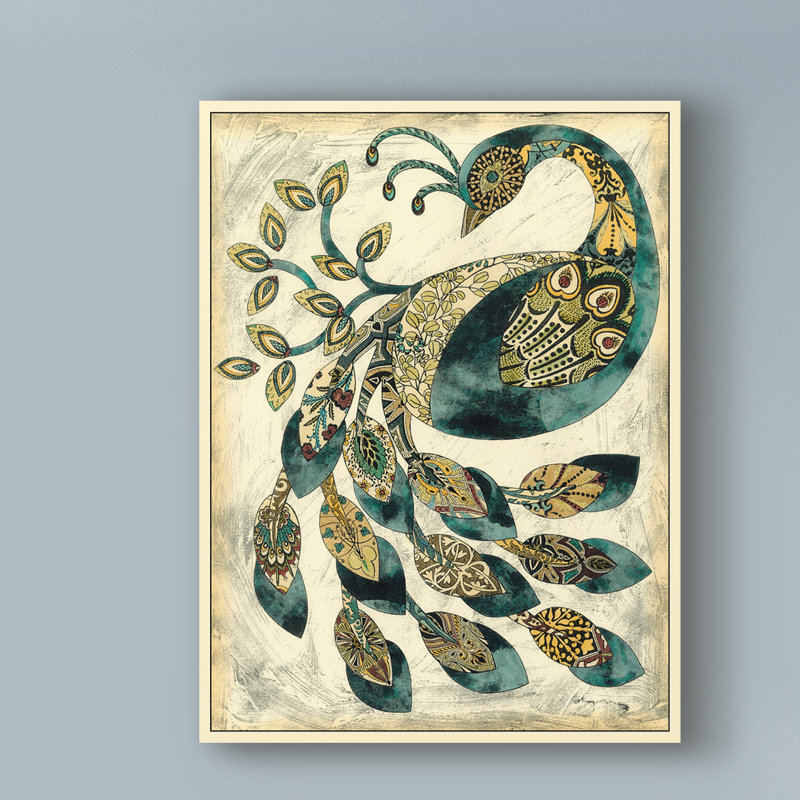 « royal peacock ii », reproduction sur toile tendue, H 47 po x l 35 po x P 2 po