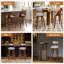 Swivel Upholstered Counter Stool with Solid Wood Frame