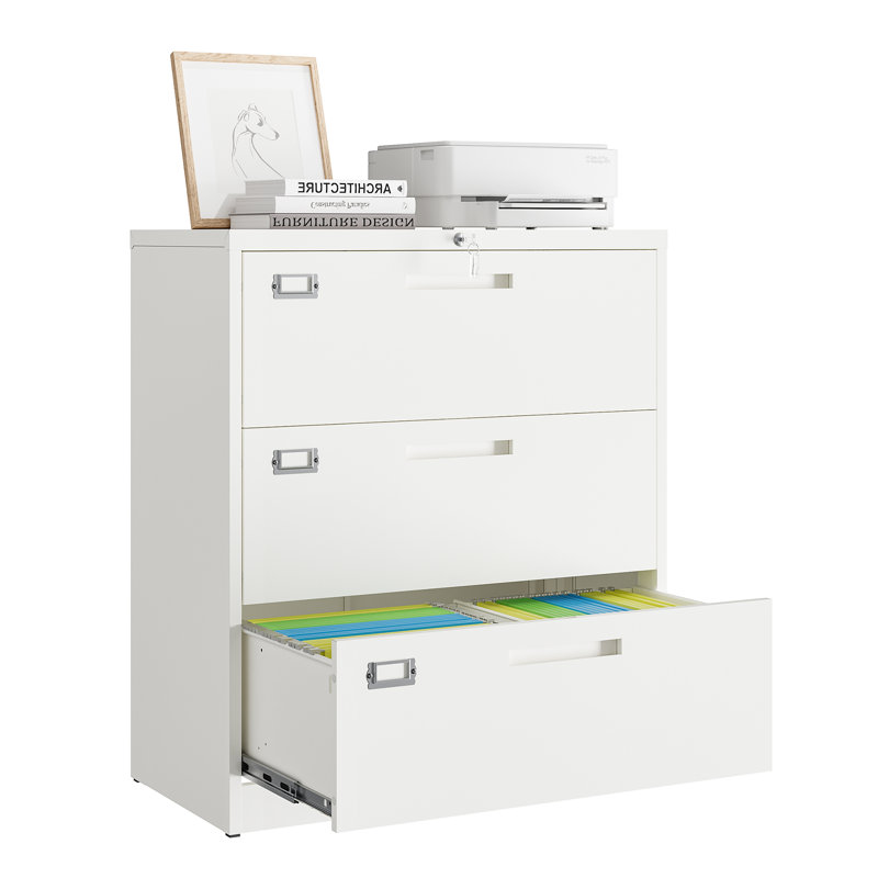 Classeur latéral 3 tiroirs Dianney, Blanc