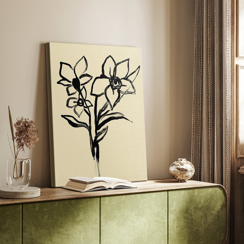 Encre florale I - galerie Cavas sur mesure, H 18 po x l 12 po