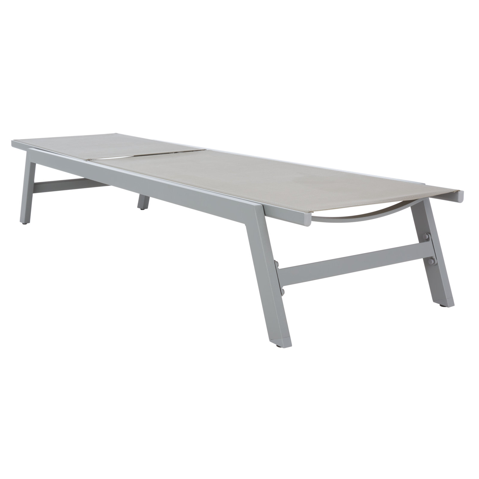 Yves 23.23" Outdoor Aluminum Chaise Lounge, Gray