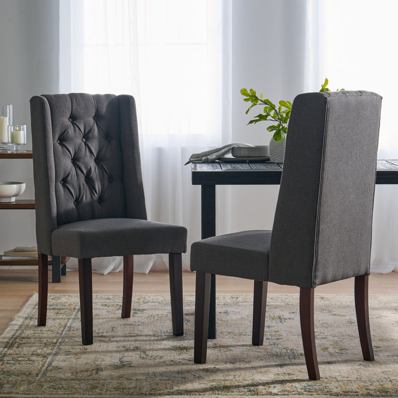 Chaise à oreilles Wingback, Gris foncé