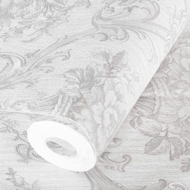 Rouleau de damas Aliyiah, Blanc