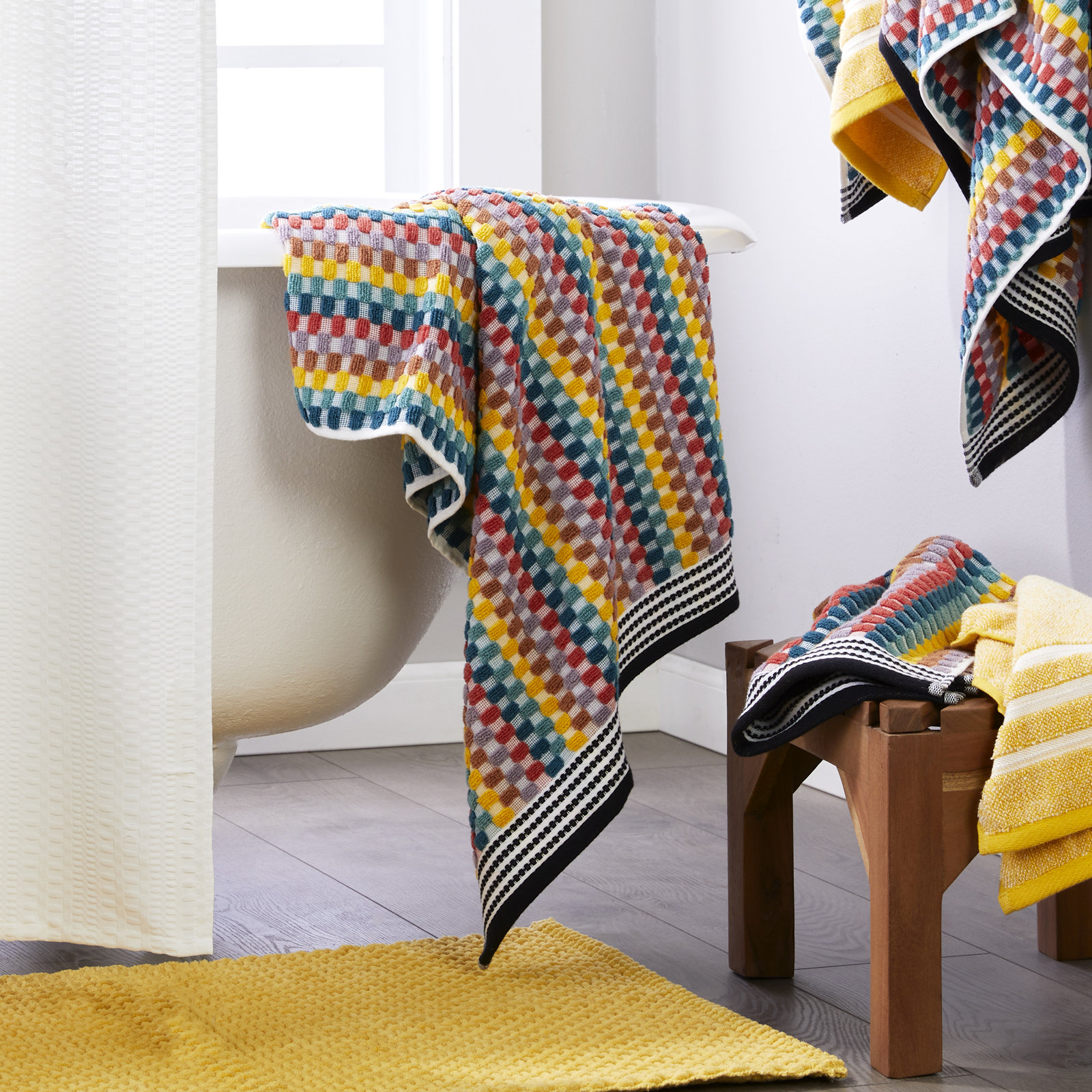 Geometric Cotton Towel Set, Bath Towel - 1 Pack