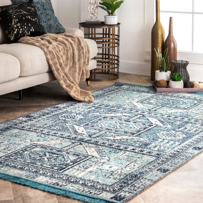 Tapis intérieur/extérieur bleu Robinett