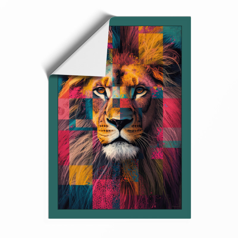 Confident Lion Modern - Print, Unframed, A2 - 59.4 x 42.0 cm