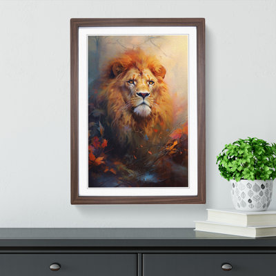XYZ-FRM-V1223-4281 Lion Romanticism - Single Picture Frame Print on Wood