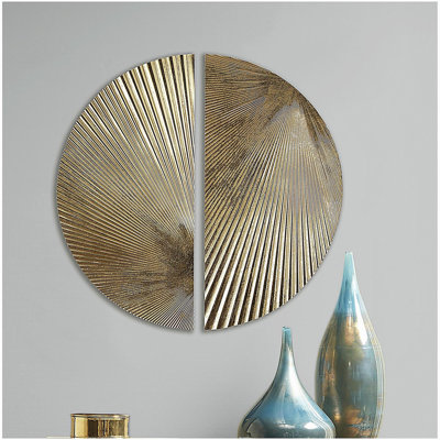 Half-moon 2-piece Metal Wall Decor Set