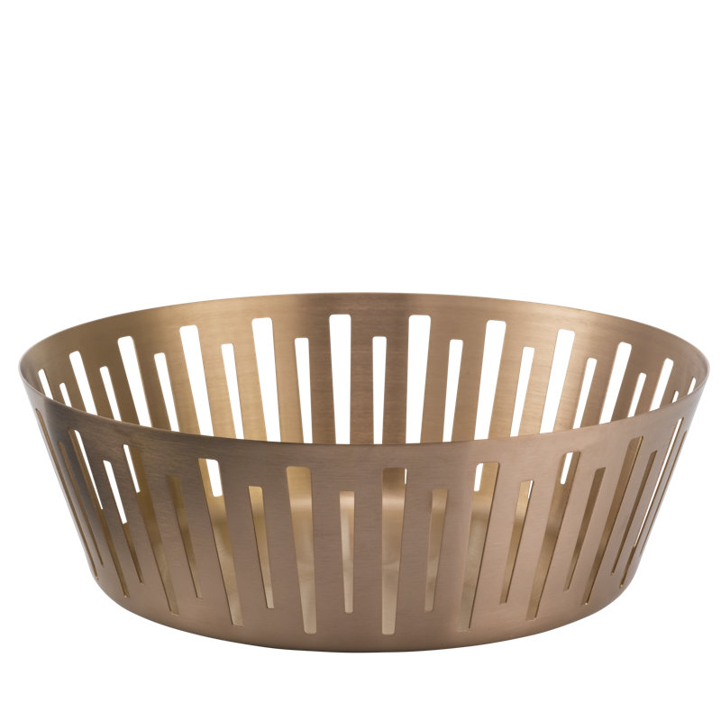 Panier rond en acier inoxydable de 12 pouces, Or rose