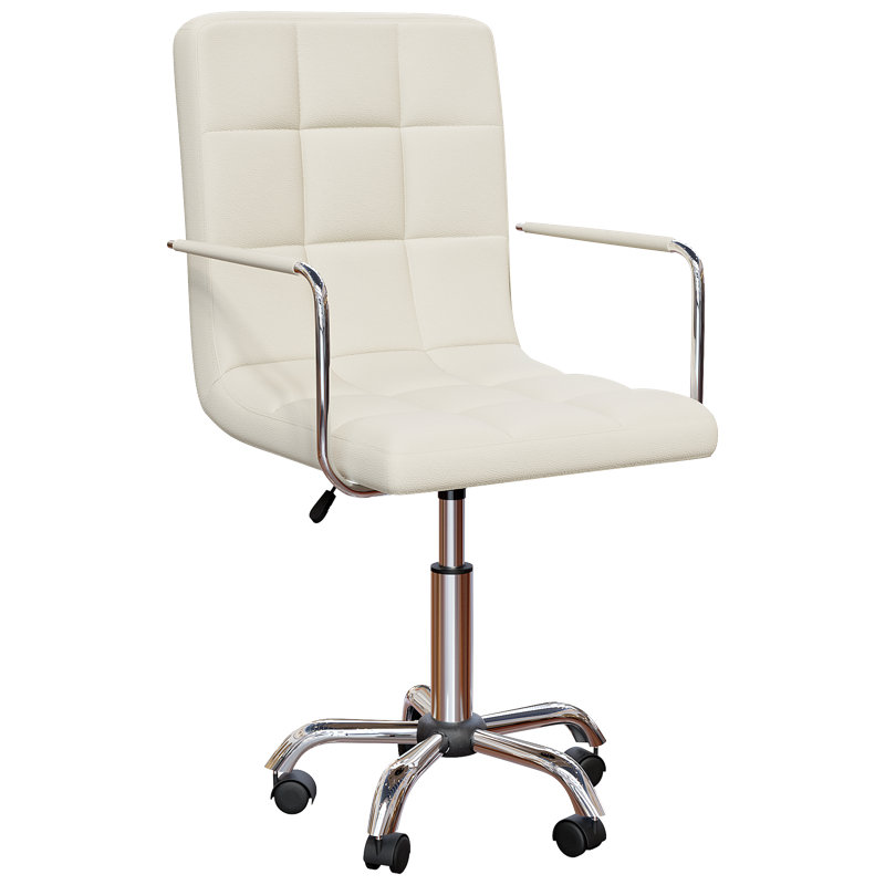 Office Desk Chair With Arms, Adjustable, Swivel, Comfortable Desk Chair, UKFR Certified, Beige