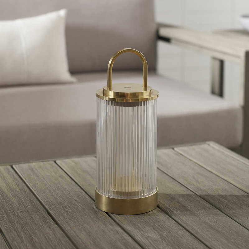 Tawa Accent Rechargeable Table Lamp, Natural Brass