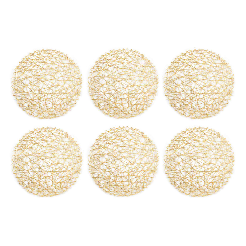 Geoghegan Woven Paper Round Placemat, Gold