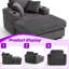 Canapé en velours Corduroy avec coussins amovibles, rangement pour magazines et porte-gobelets doubles-1750926933