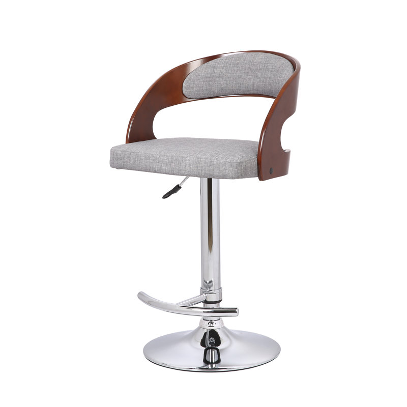 Swivel Upholstered Linen Adjustable Height Counter Stool