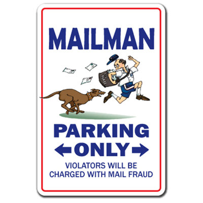 Mailman Aluminum Sign | Indoor/Outdoor | Funny Home Décor For Garages, Living Rooms, Bedroom, Offices | Trinx Parking Mail Letter Carrier Postal Gift Usps Post Office Stamps Sign Wall Decoration