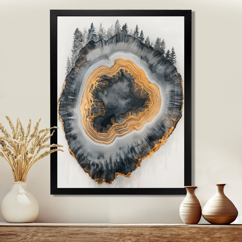 Gethers - Paysages, art mural, H 40 po x l 30 po, Picture Framed, Noir, noir, noir, noir