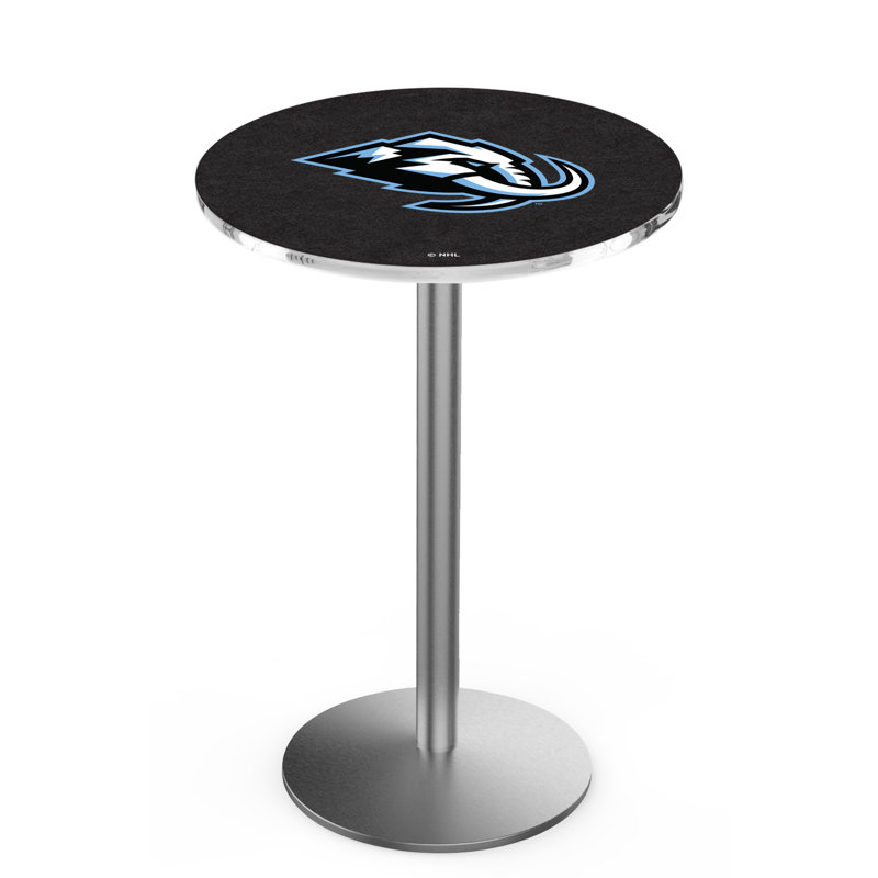 NHL Round Metal Base Dining Table, Stainless Steel, Phoenix Coyotes