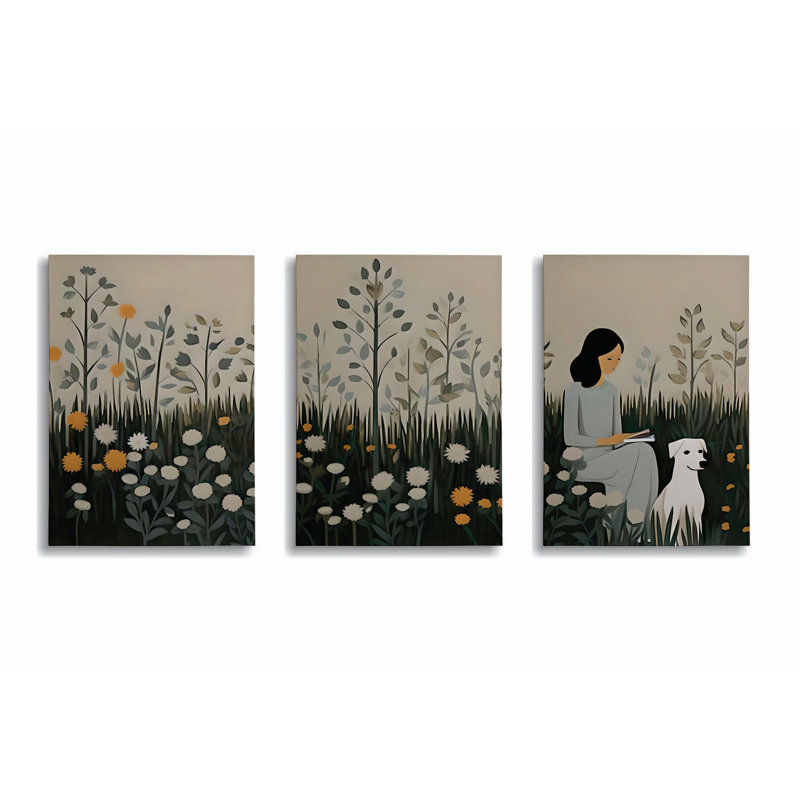 Stunning 3-Piece Decorative Canvas Painting Set, 11.8 x 15.7 inches Each | 50% Cotton / 50% Polyester, Digital Printing on Canvas | Elegant Wooden Frame (0.8 x 1.2 inches), Perfect for Home Décor & Art Lovers