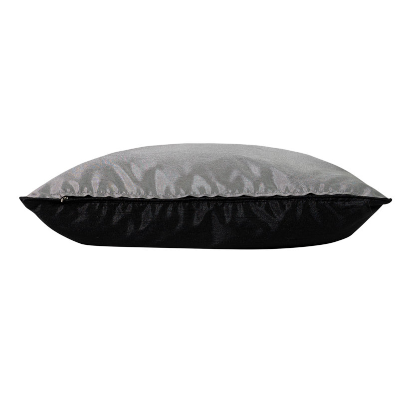 Boudoir Rectangular Pillow Cover & Insert, Black/Pewter
