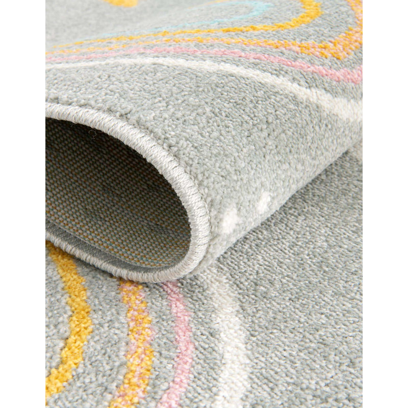 Tapis pour enfant Whimsy, Rond 7 pi 10 po, Gris