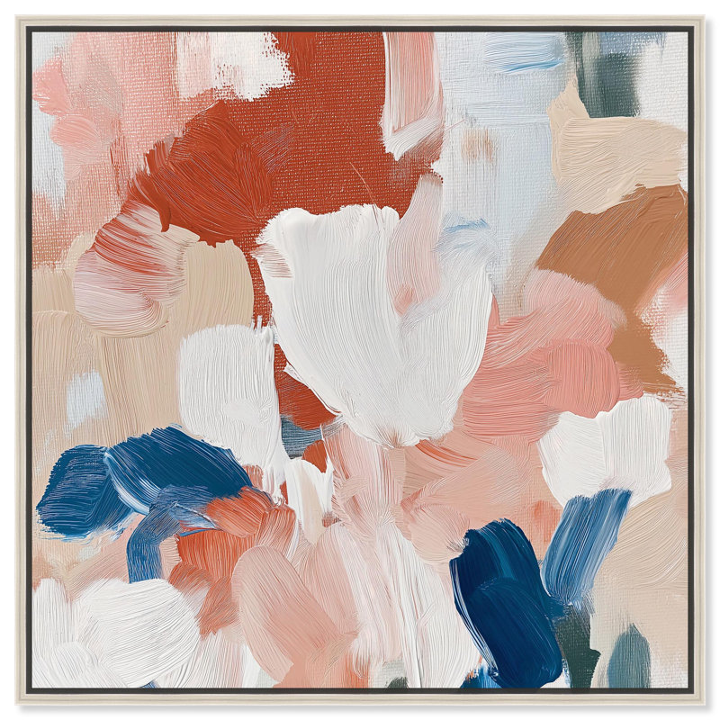 Art Remedy, toile abstraite colorée, Cadre argenté, H 12 po x l 12 po