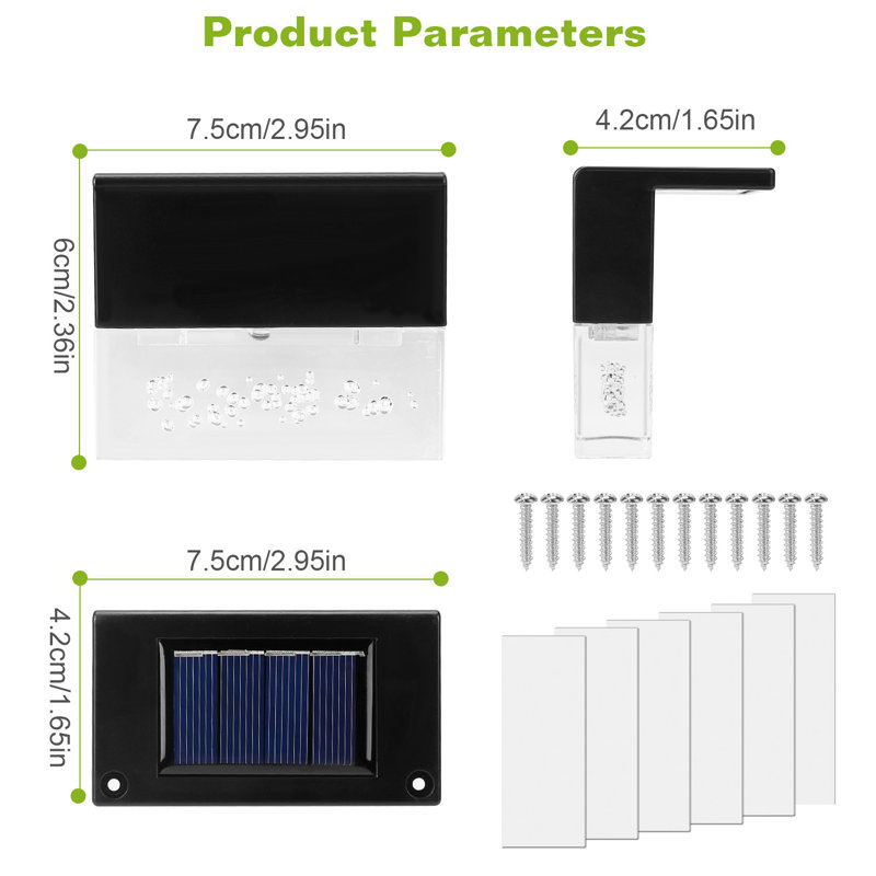 Matte Black Solar Powered Integrated LED Step Light Kit