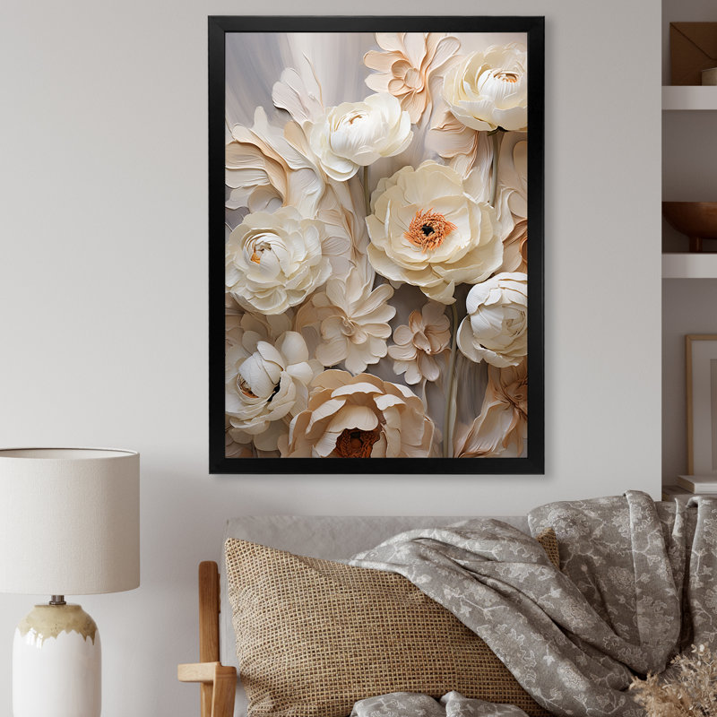 Ranunculus Radiance Treasure V - Ranunculus Wall Art Living Room, Cadre photo noir, H 40 po x l 30 po x P 1,5 po