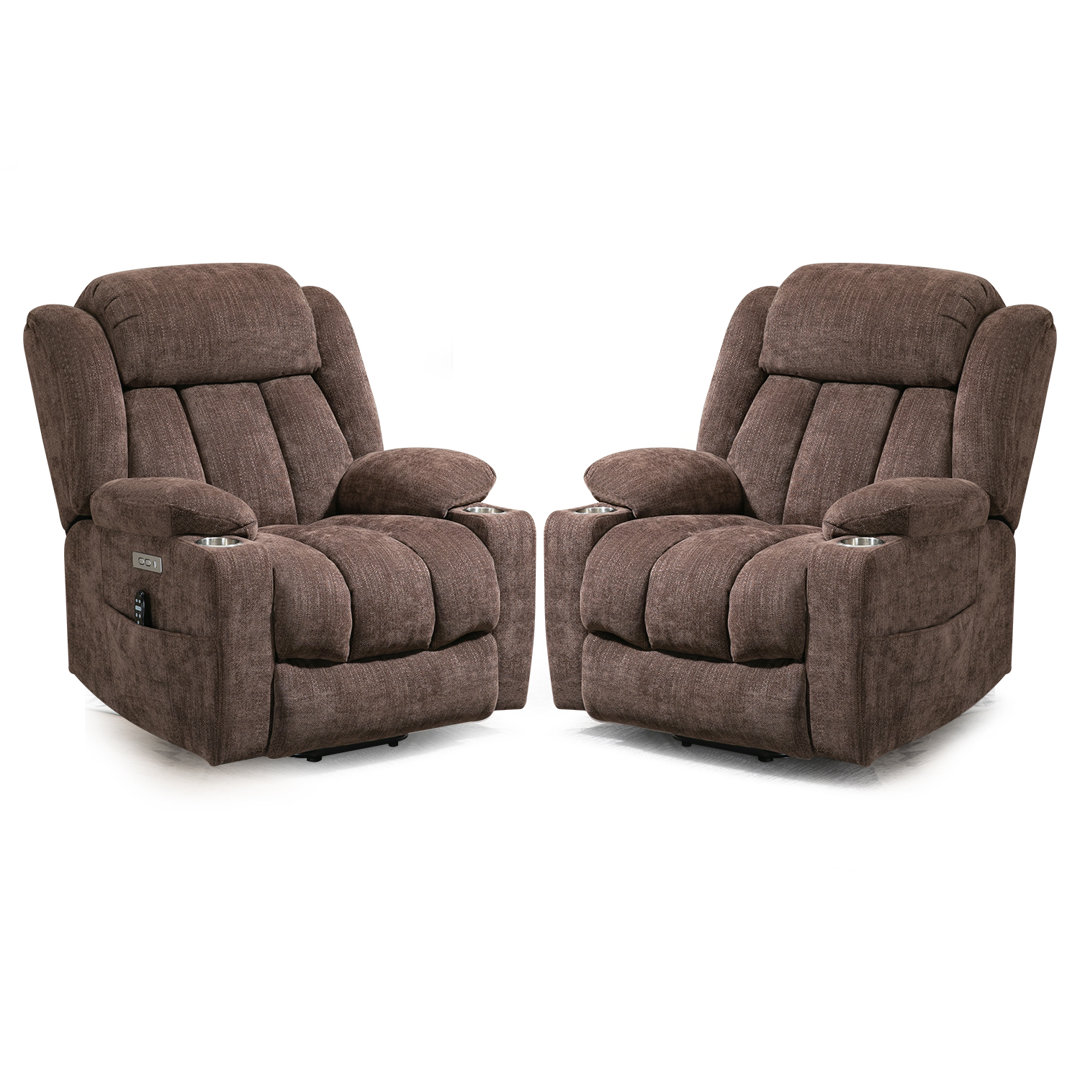 Saiqa Power Lift Chair Recliners With Massage Heating (Set of 2) Hokku Designs Body 