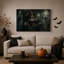 «Dark Fantasy» sorcière tenant un orbe magique vert sur toile d'Halloween-2071453317