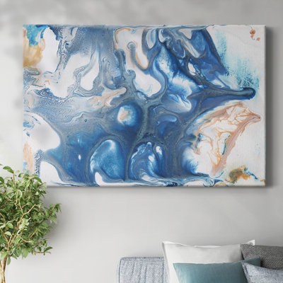 «Dancing Blue II», toile tendue avec châssis